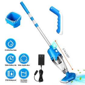 21GPM Cordless Pool Vacuum With Telescopic Pole Rechargeable Swimming Pool Cleaner with 1.8L Debris Chamber 90Mins Battery Life for In-ground Abo
