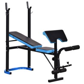Adjustable Weight Bench with Barbell Rack and Leg Developer for Weight Lifting and Strength Training Multifunctional Workout Station for Home Gym