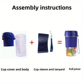 Portable Electric Fruit Juicer Rechargeable Mini Juicer Small Fruit Household Automatic Portable Travel Juicer Easy To Clean Rechargeable Small F (Color: Blue, model: N9)