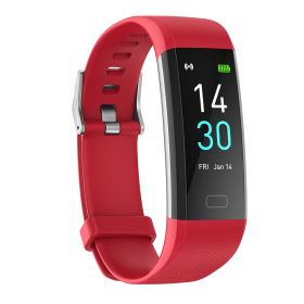 S5 Fitness Tracker Smart Watch Sports Watch Bracelet blood pressure fitness heart rate meter step temperature waterproof sports bracelet (Color: Red)
