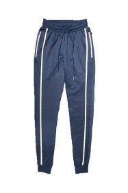 Mens Active Wear Running Track Pant Joggers (Color: NAVY, size: XL)