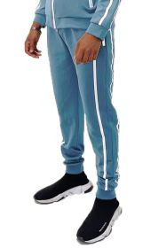 Mens Active Wear Running Track Pant Joggers (Color: SKY, size: 3XL)