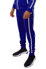 Mens Active Wear Running Track Pant Joggers (Color: ROYAL, size: 3XL)