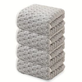 Waffle Ultra-soft Bath Towel 4/1pc, Super Absorbent And Quick-drying Adult Ultra-fine Fiber Towel, Quick-drying Textured Towel (Quantity: 4 piece gray)