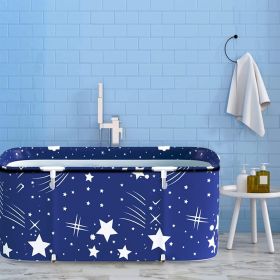 Portable foldable bathtub, thermostatic shower tub tub | ice bath | Separate family bathroom SPA bathtub, shower room soaking vertical bathtub (Blue: 1PC)