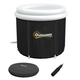 Outsunny Ice Bath Tub, 79 Gallon Outdoor Portable Cold Plunge Tub with Thermo Lid, Cover and Carry Bag for Athletes Recovery and Cold Water Thera (Color: as Pic)