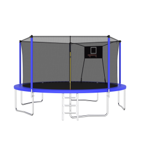 14FT Trampoline ,Sports Fitness Trampolines with Enclosure Net, Recreational Trampolines for Outdoor Indoor (Color: as Pic)