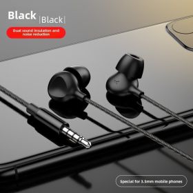 Sleep Headphones TYPE-C In-Ear Comfort Side Sleep Soundproof Noise Canceling Soft Silicone for Apple Wired Headphones (Color: Black, model: 3.5mm)